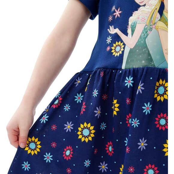 🆕Girls Frozen Dress Blue Cotton Anna Elsa Long Sleeve Dress for Girls - Picture 8 of 10